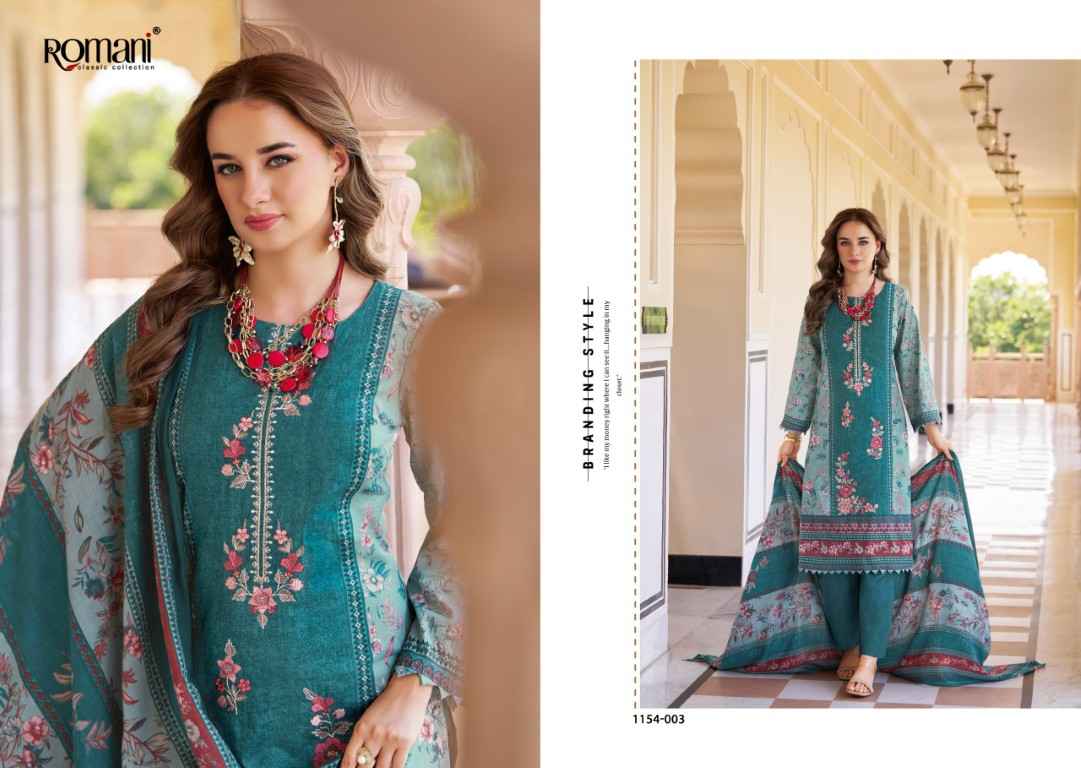 ROMANI AARZU VOL-34 SOFT COTTON DIGITAL PRINTED EMBROIDERY DRESS MATERIAL 