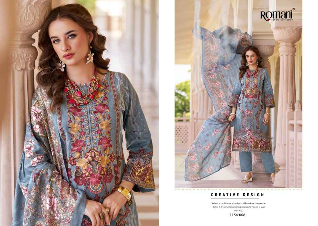 ROMANI AARZU VOL-34 SOFT COTTON DIGITAL PRINTED EMBROIDERY DRESS MATERIAL 