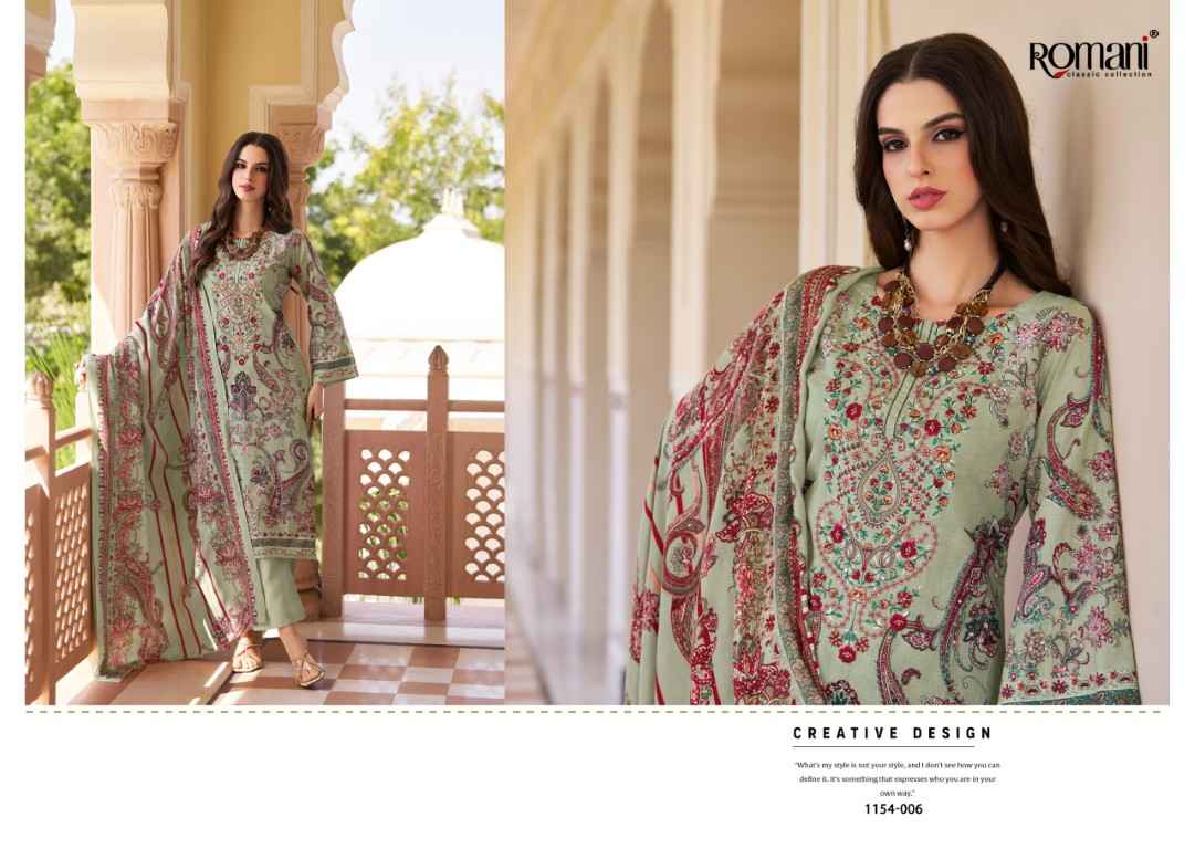ROMANI AARZU VOL-34 SOFT COTTON DIGITAL PRINTED EMBROIDERY DRESS MATERIAL 