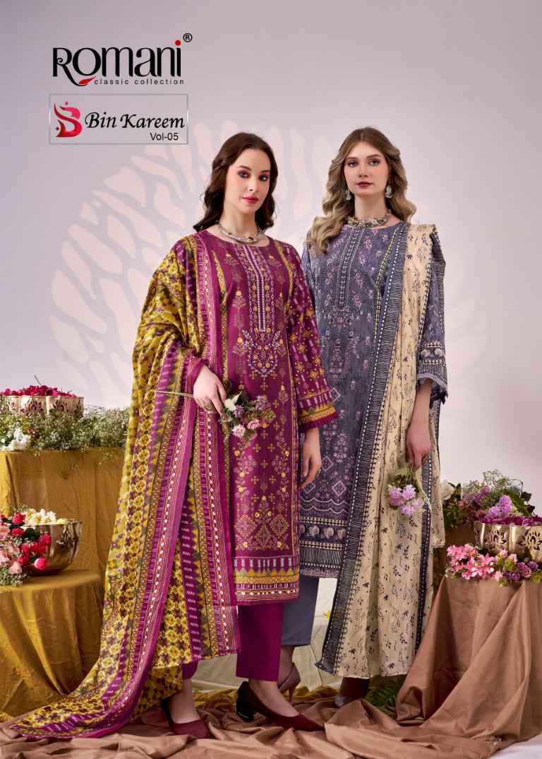 ROMANI BIN KAREEM VOL-5 SOFT COTTON DIGITAL STYLE PRINTED DRESS MATERIAL 