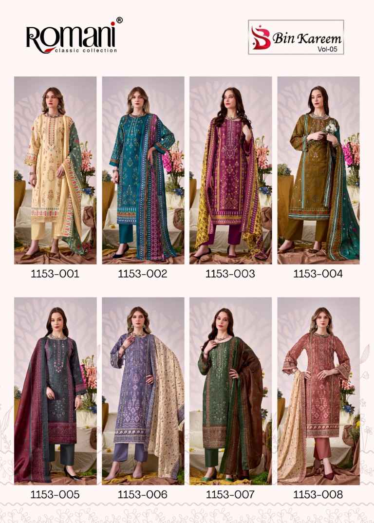 ROMANI BIN KAREEM VOL-5 SOFT COTTON DIGITAL STYLE PRINTED DRESS MATERIAL 