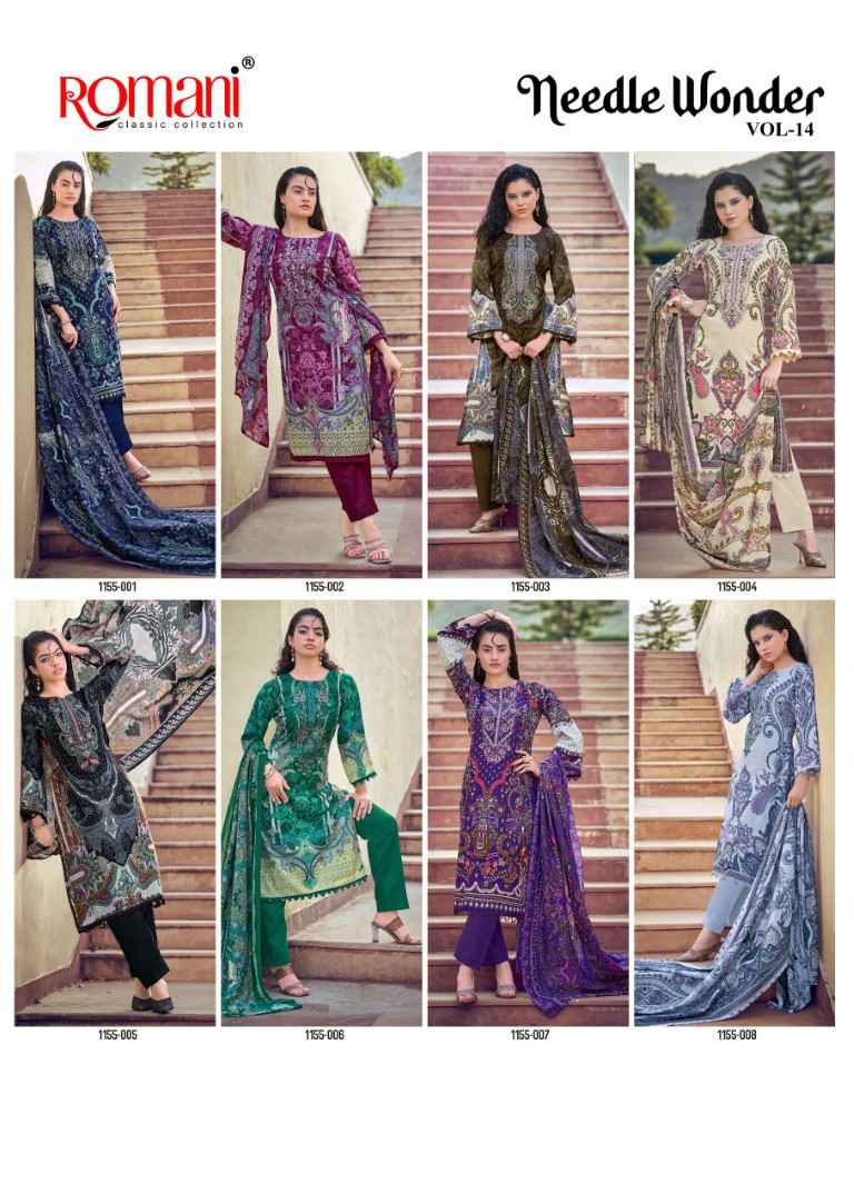 ROMANI NEEDLE WONDER VOL-14 SOFT COTTON DIGITAL PRINTED DRESS MATERIAL 