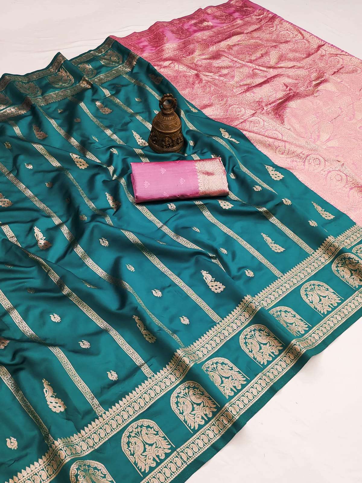 SOFT BANARASI SILK ZARI WEAVING SAREE 