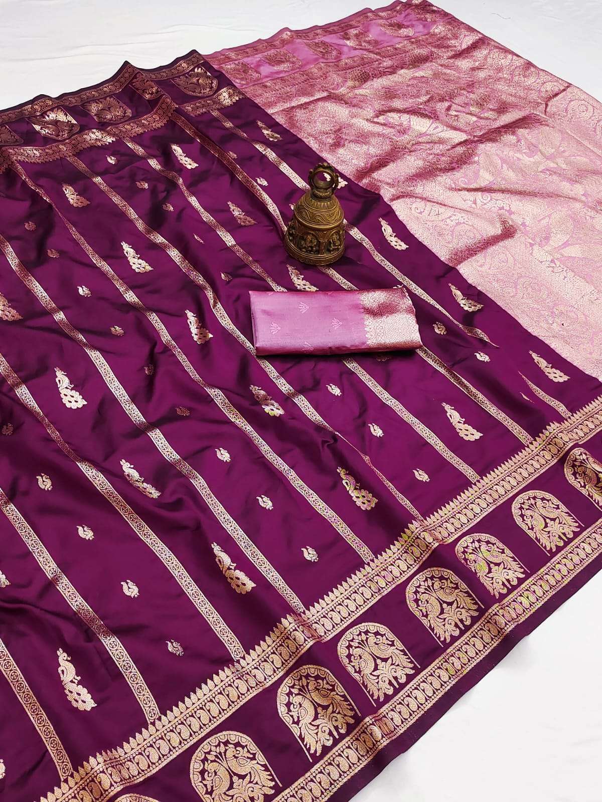 SOFT BANARASI SILK ZARI WEAVING SAREE 