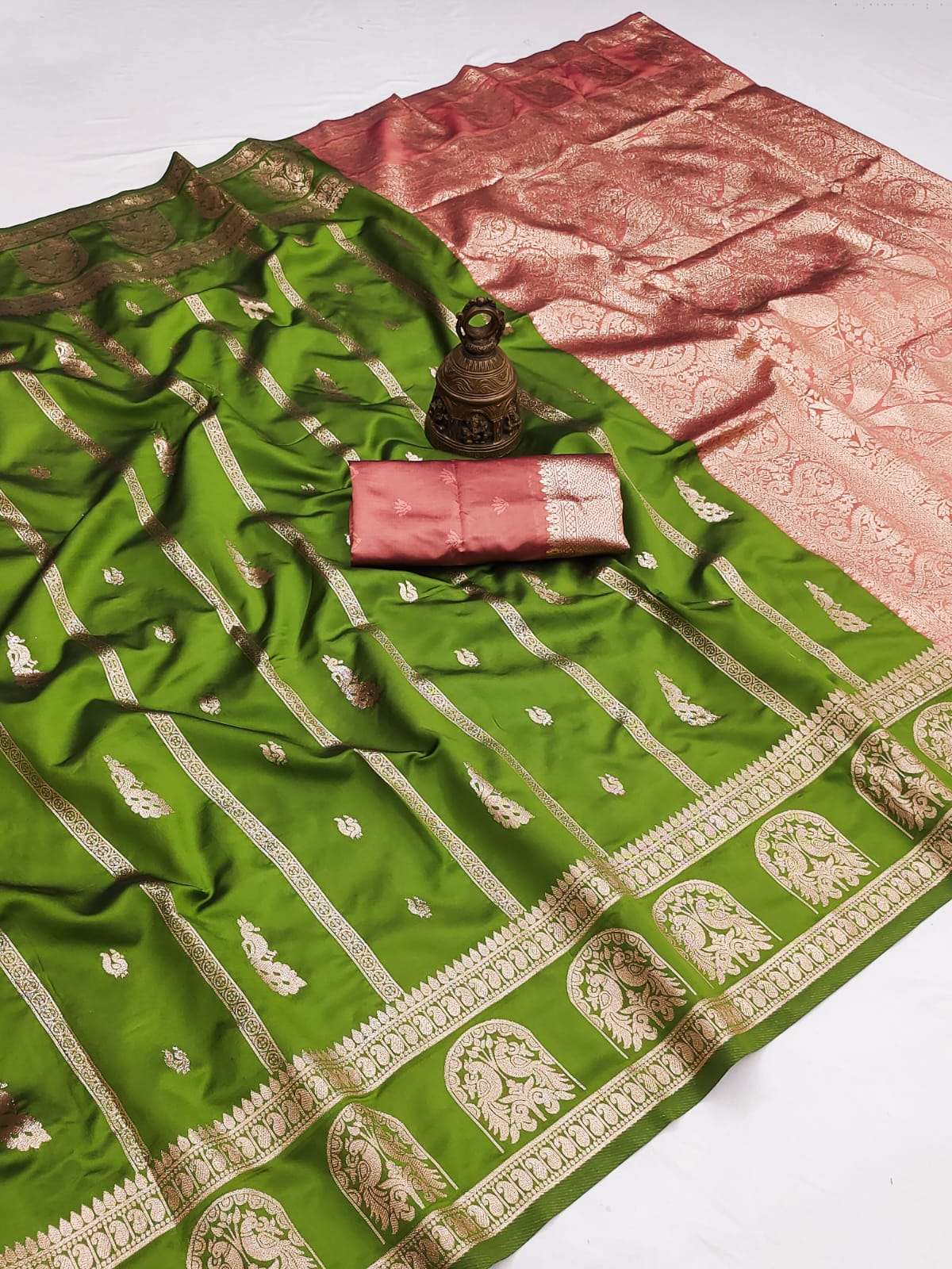 SOFT BANARASI SILK ZARI WEAVING SAREE 