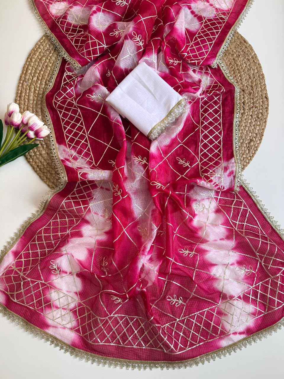 SOFT KOTA DORIYA RAJASTHANI SHIBORI PRINT SAREE 