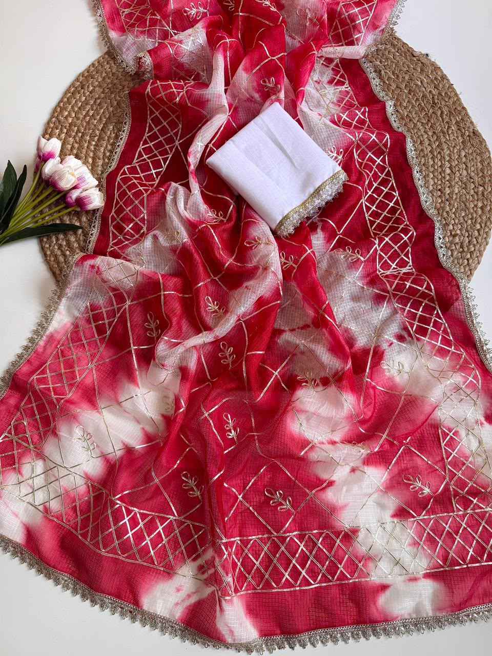 SOFT KOTA DORIYA RAJASTHANI SHIBORI PRINT SAREE 
