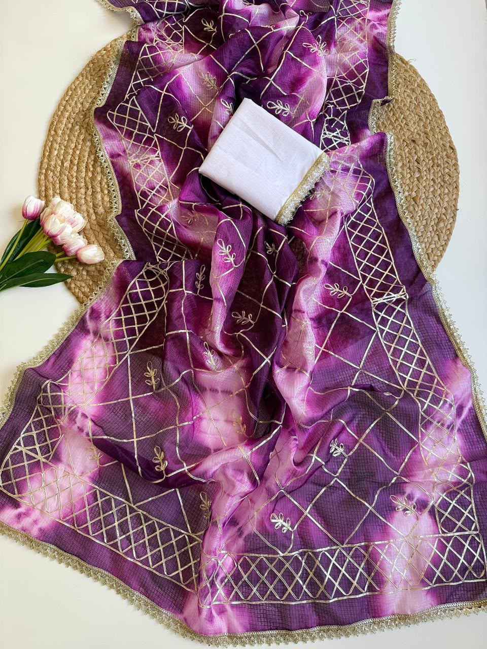 SOFT KOTA DORIYA RAJASTHANI SHIBORI PRINT SAREE 