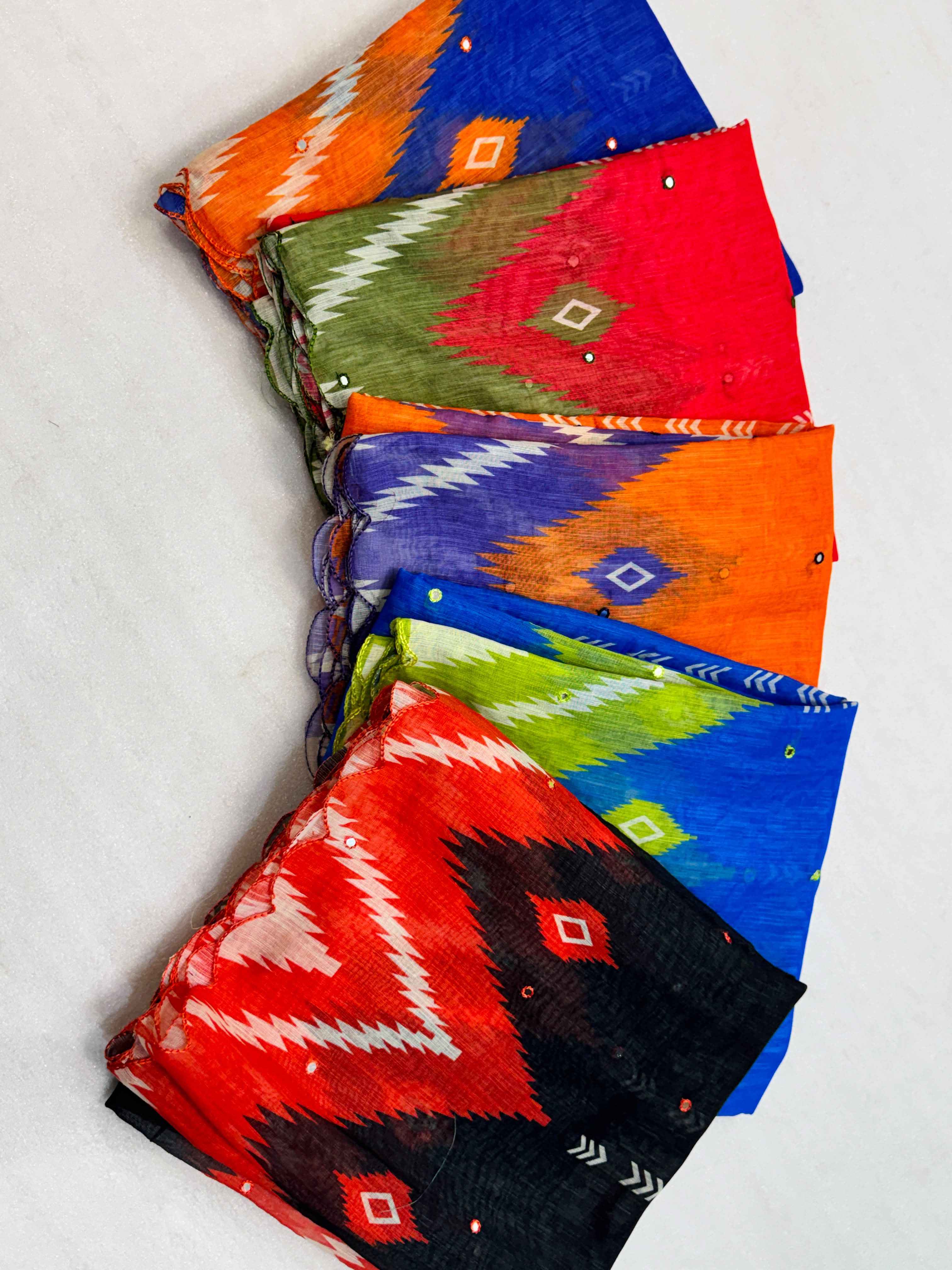 SOFT LINEN COTTON DIGITAL PRINTED AARI WORK SAREE
