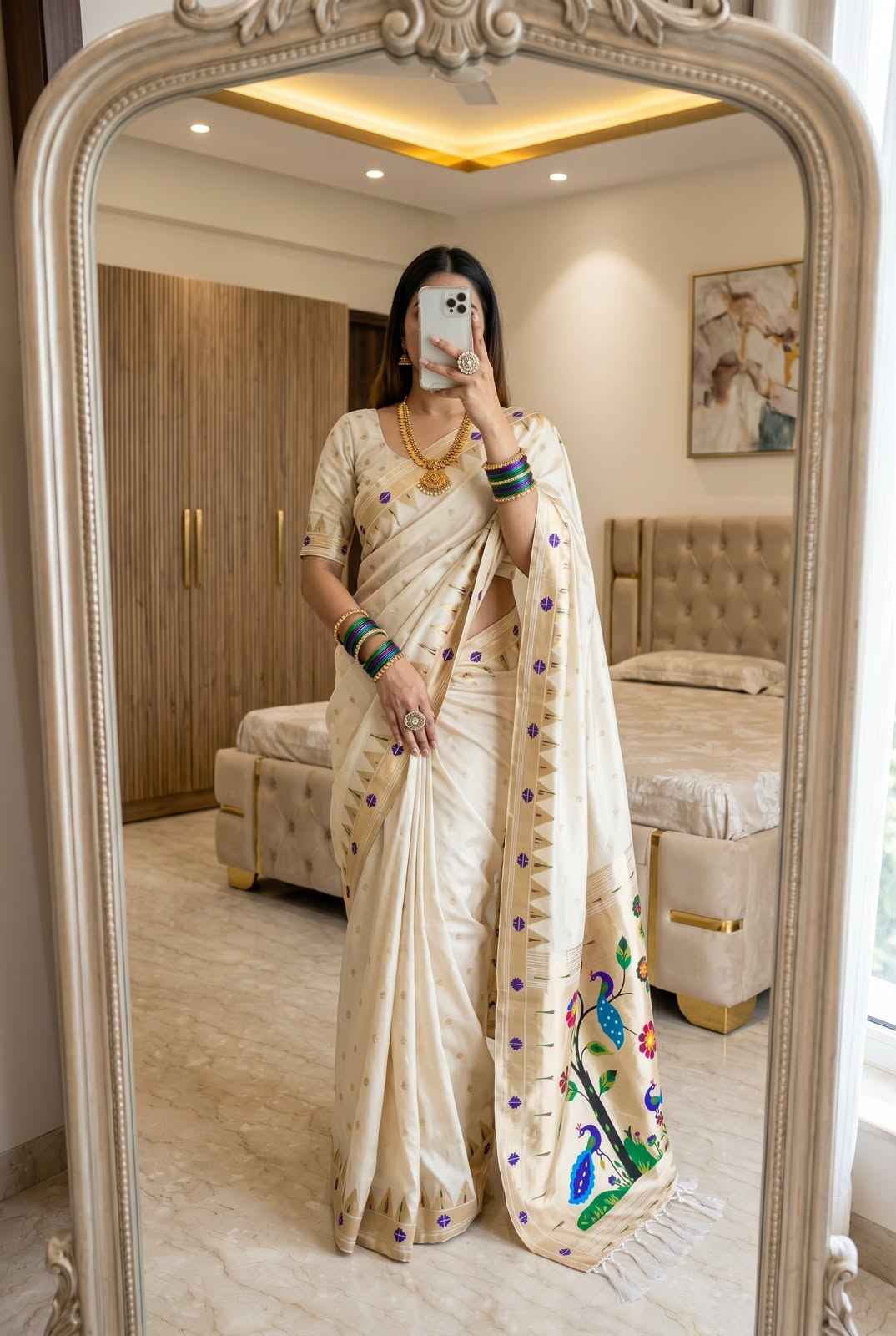 SOFT PAITHANI SILK MEENAKARI ZARI WEAVING SAREE