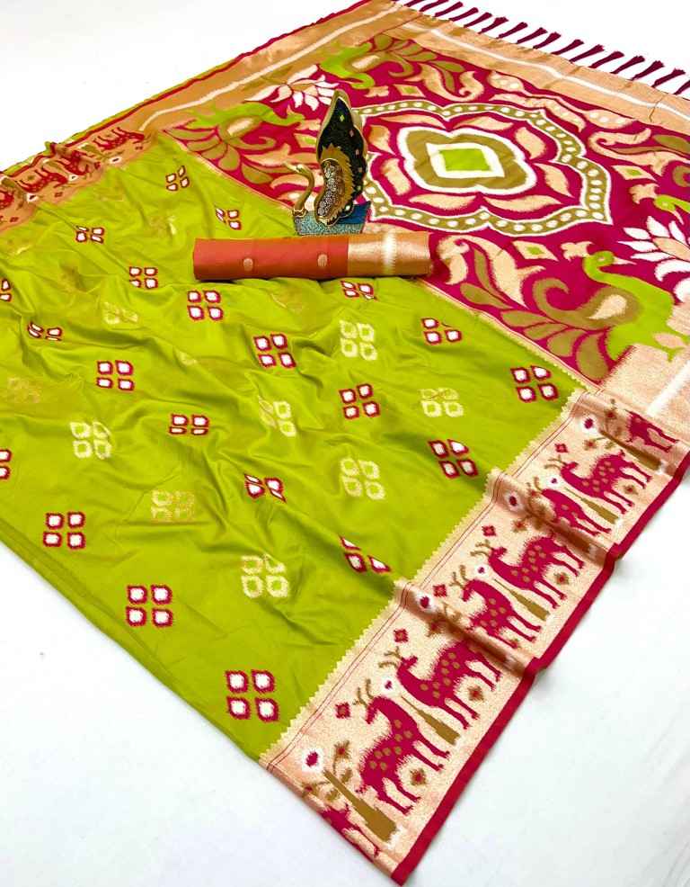 SOFT PREMIUM SILK PATOLA ZARI WEAVING SAREE 1