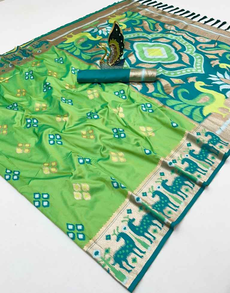 SOFT PREMIUM SILK PATOLA ZARI WEAVING SAREE 1