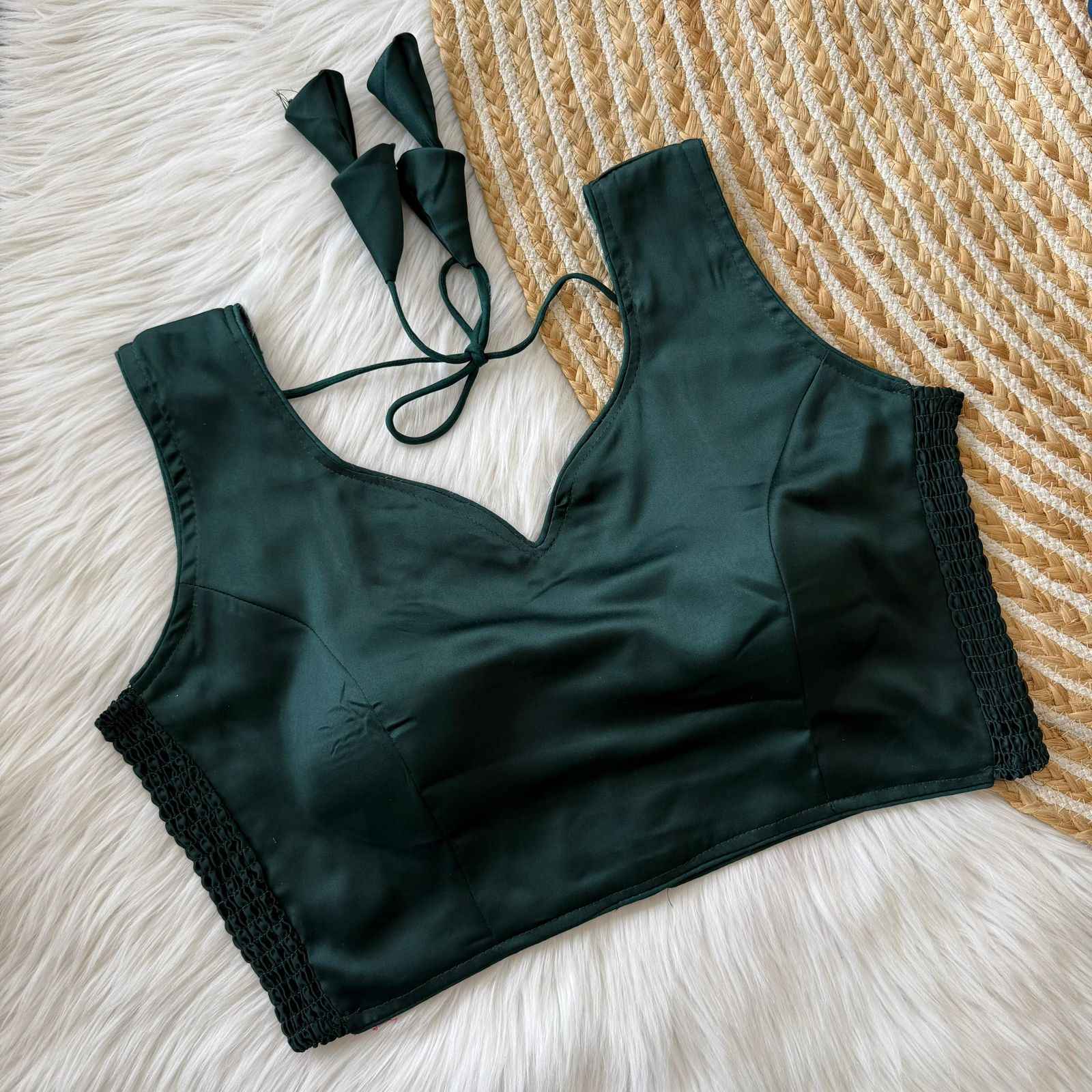 SOFT SILK ELASTIC ATTACH READYMADE BLOUSE