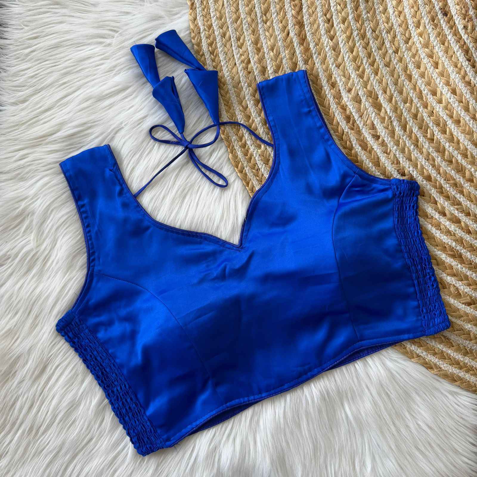 SOFT SILK ELASTIC ATTACH READYMADE BLOUSE