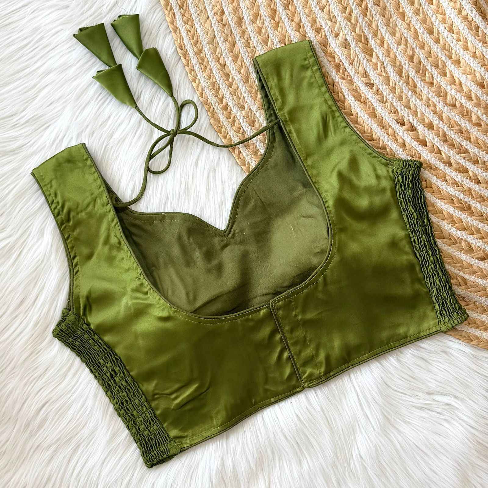 SOFT SILK ELASTIC ATTACH READYMADE BLOUSE