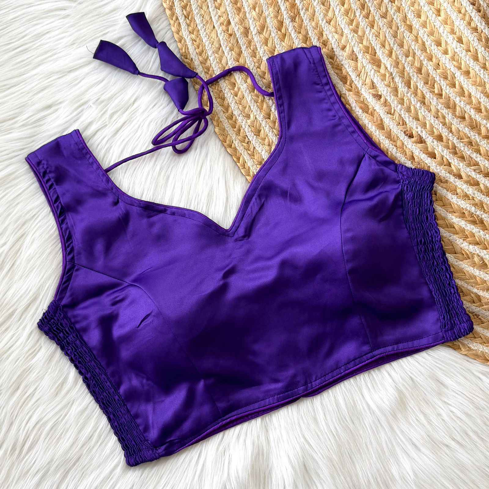 SOFT SILK ELASTIC ATTACH READYMADE BLOUSE