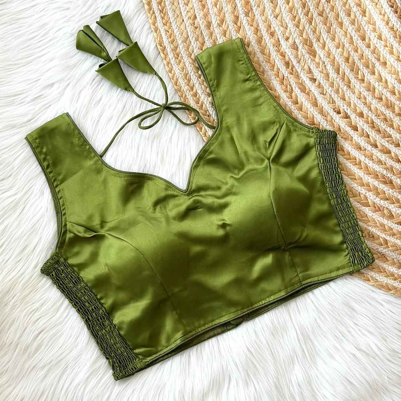 SOFT SILK ELASTIC ATTACH READYMADE BLOUSE