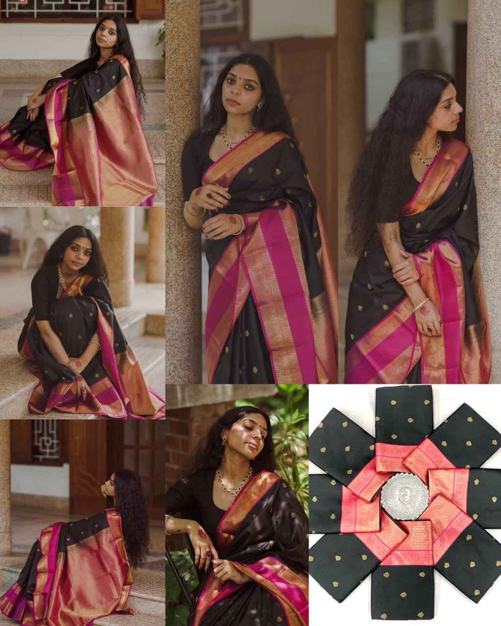 SOFT SILK RICH PALLU AND JACQUARD WORK SAREE CODE 293