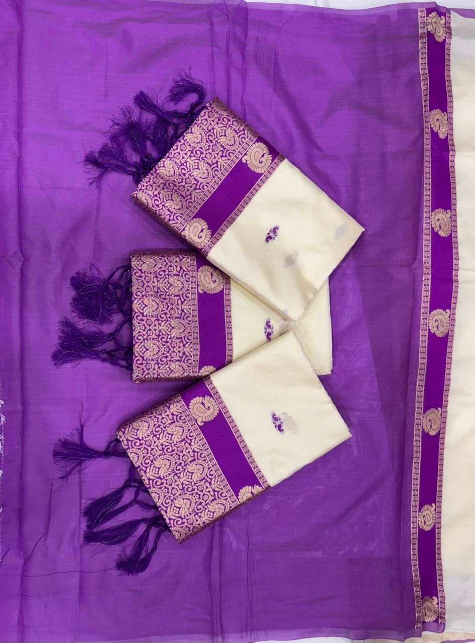 SOFT SILK RICH PALLU AND JACQUARD WORK SAREE CODE 308