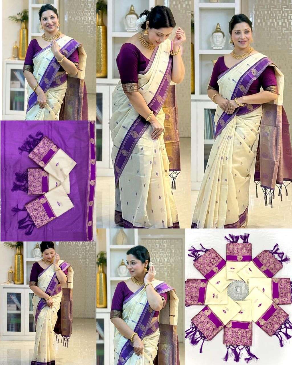 SOFT SILK RICH PALLU AND JACQUARD WORK SAREE CODE 308