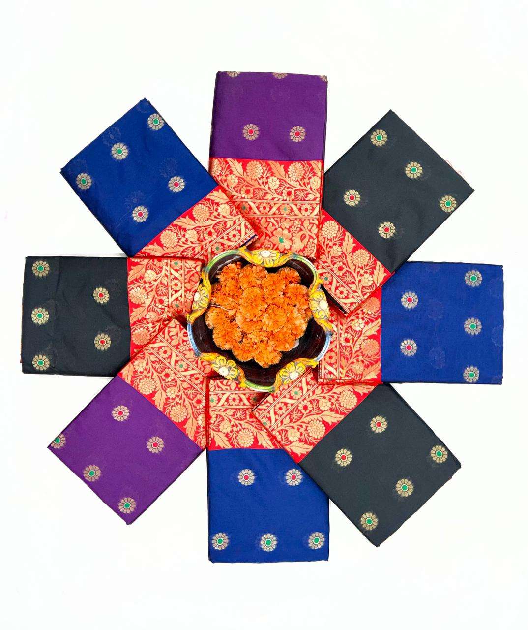 SOFT SILK RICH PALLU AND JACQUARD WORK SAREE CODE 7006