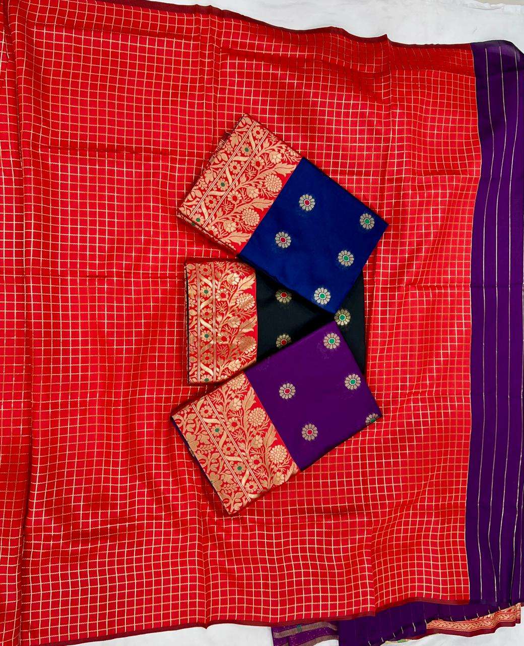 SOFT SILK RICH PALLU AND JACQUARD WORK SAREE CODE 7006