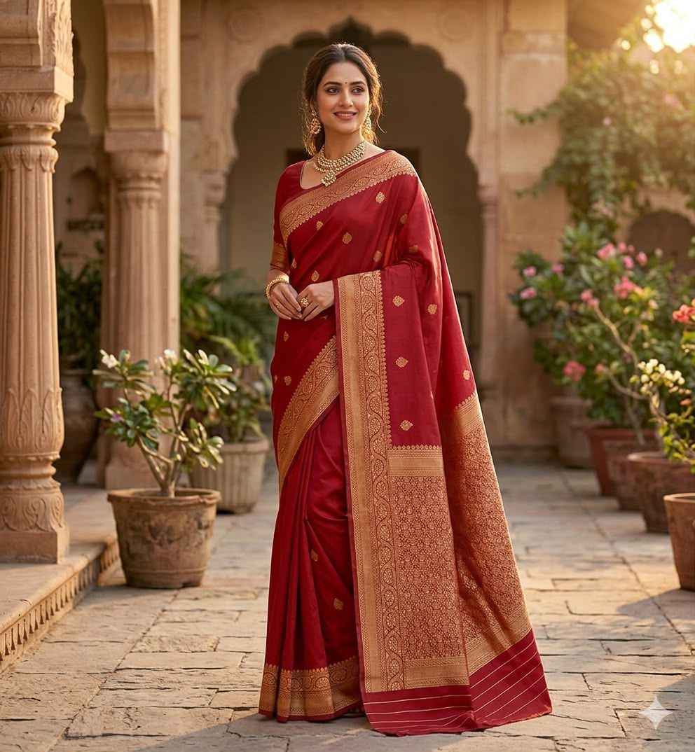 SOFT BANARASI SILK JACQUARD WORK SAREE