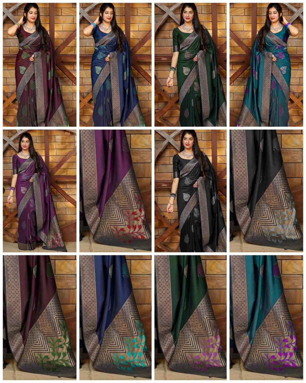 SOFT SILK RICH PALLU AND JACQUARD WORK SAREE CODE 4027