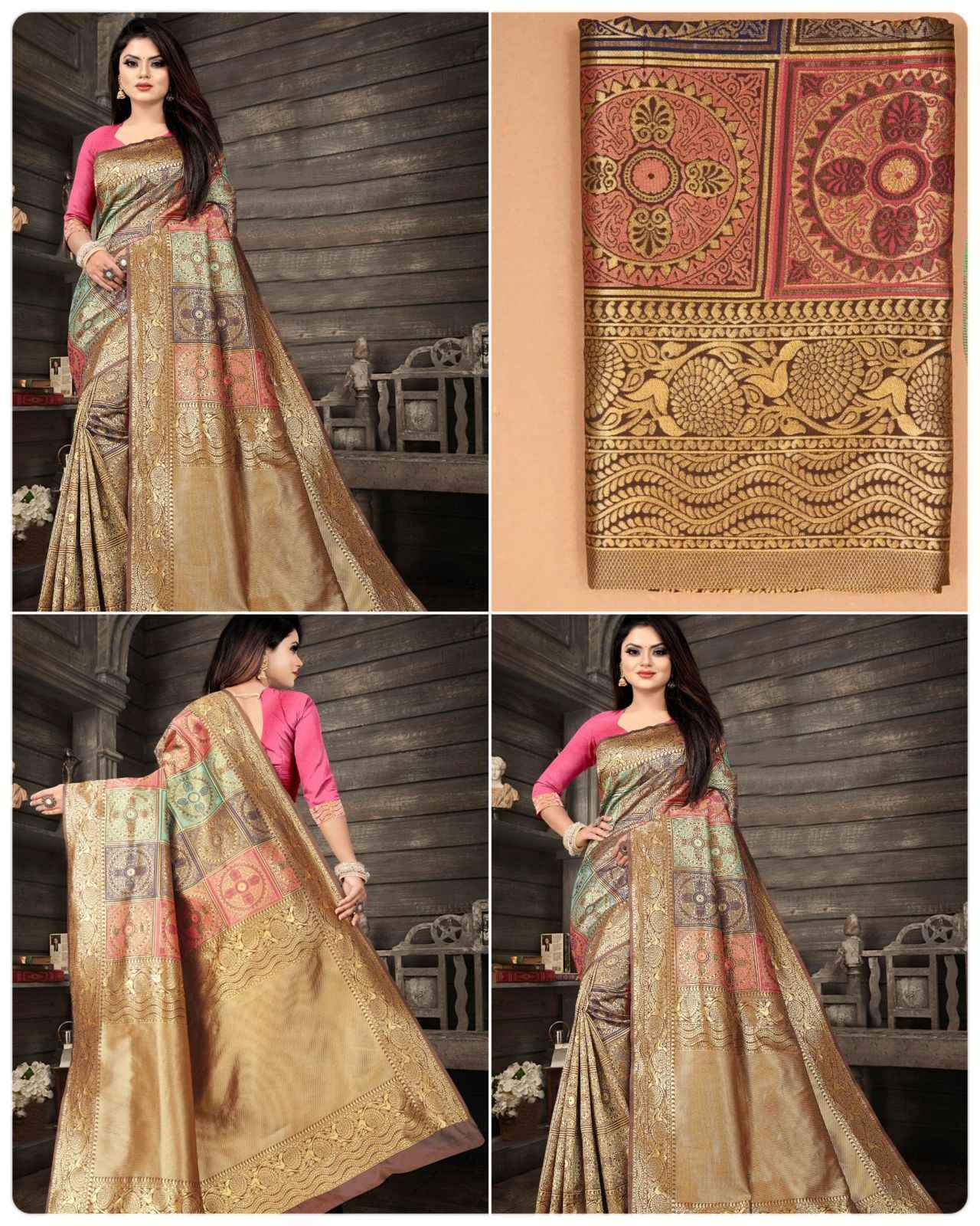 SOFT SILK RICH PALLU AND JACQUARD WORK SAREE CODE 003