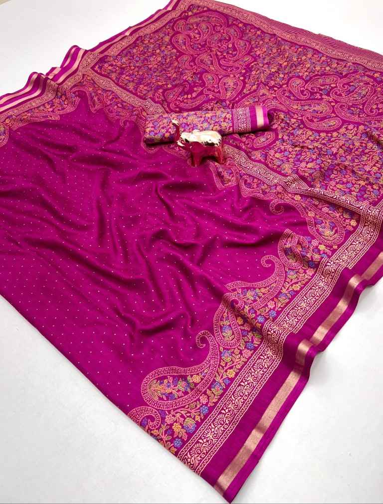 PURE SOFT TUSSAR BASE KASHMIRI STYLE PRINTED SAREE 