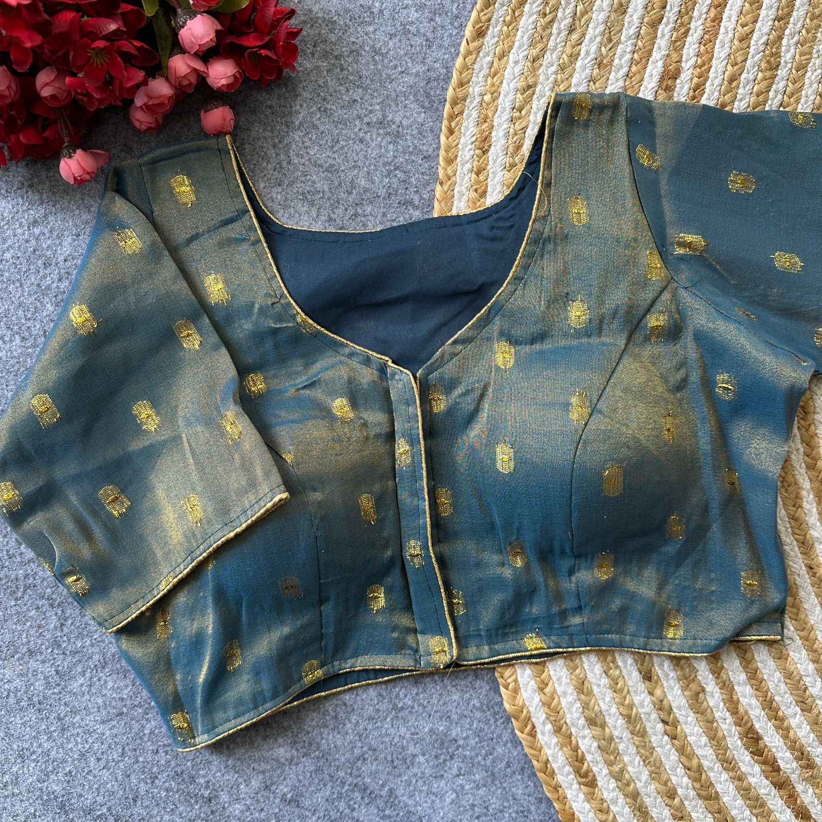 HEAVY SOUTH COTTON SILK READYMADE BLOUSE