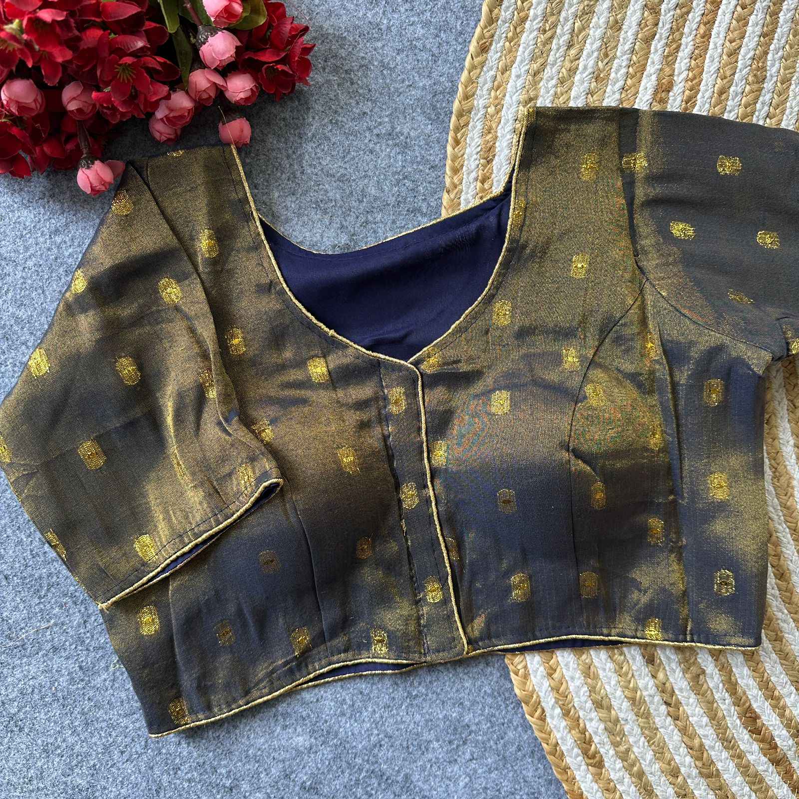 HEAVY SOUTH COTTON SILK READYMADE BLOUSE