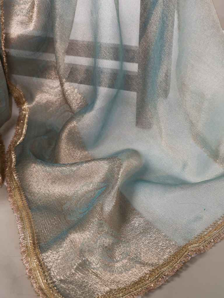 TISSUE SHIMMER ZARI WEAVING WORK SAREE