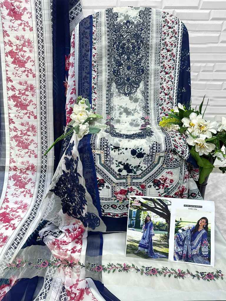 AASHA DESIGNER D.NO 1224 & 1225 PURE COTTON PAKISTANI DRESS MATERIAL