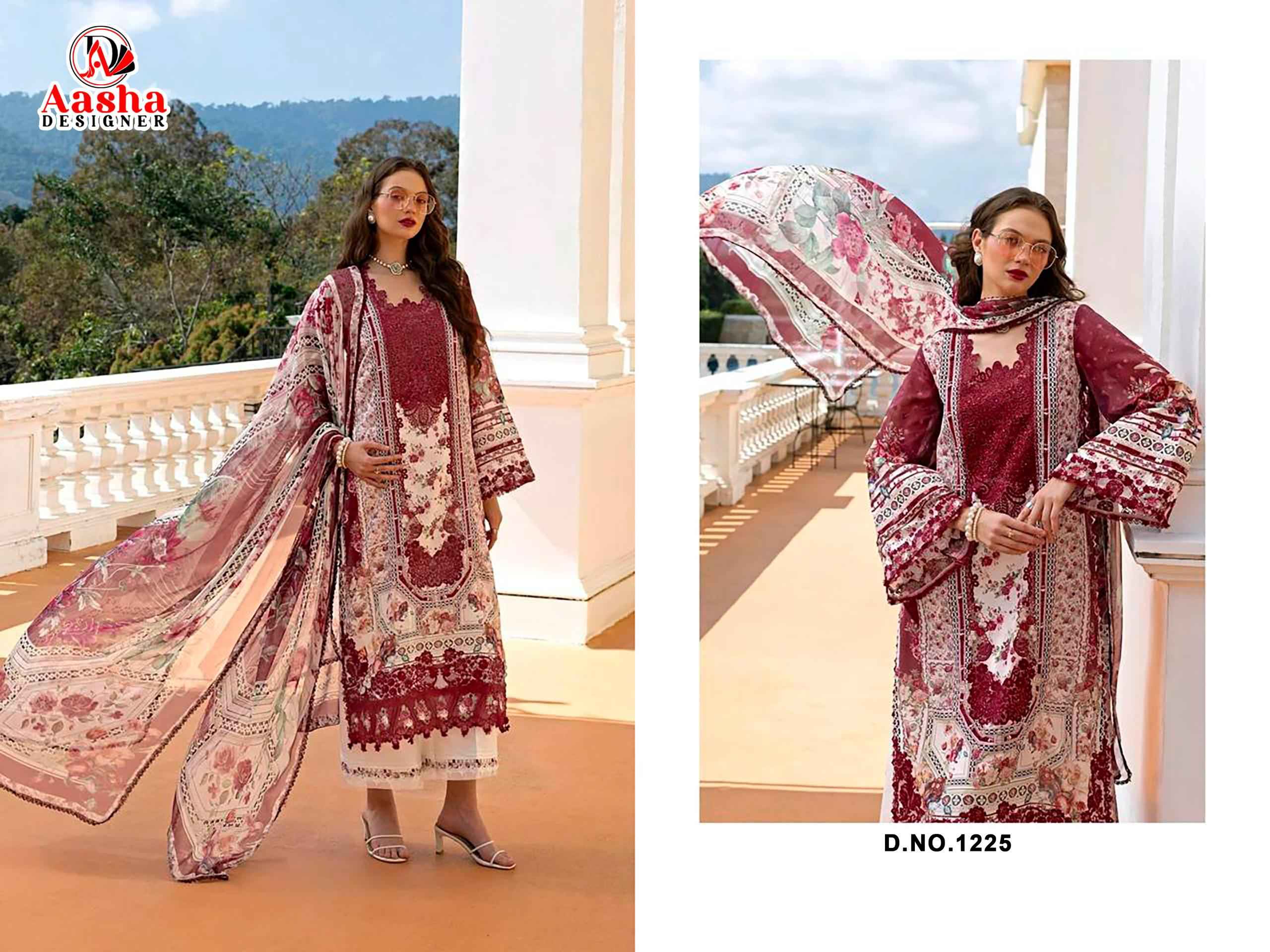 AASHA DESIGNER D.NO 1224 & 1225 PURE COTTON PAKISTANI DRESS MATERIAL
