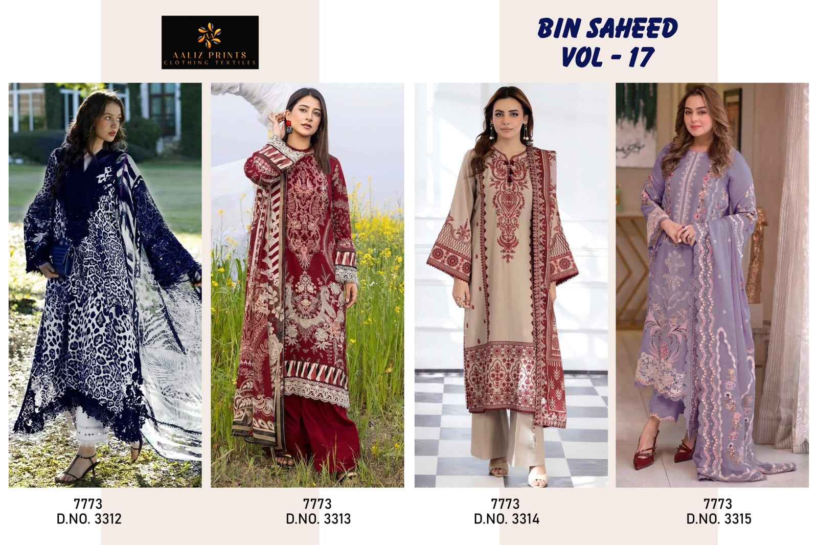AALIZ PRINTS BIN SAHEED VOL-17 SOFT COTTON READYMADE SUIT