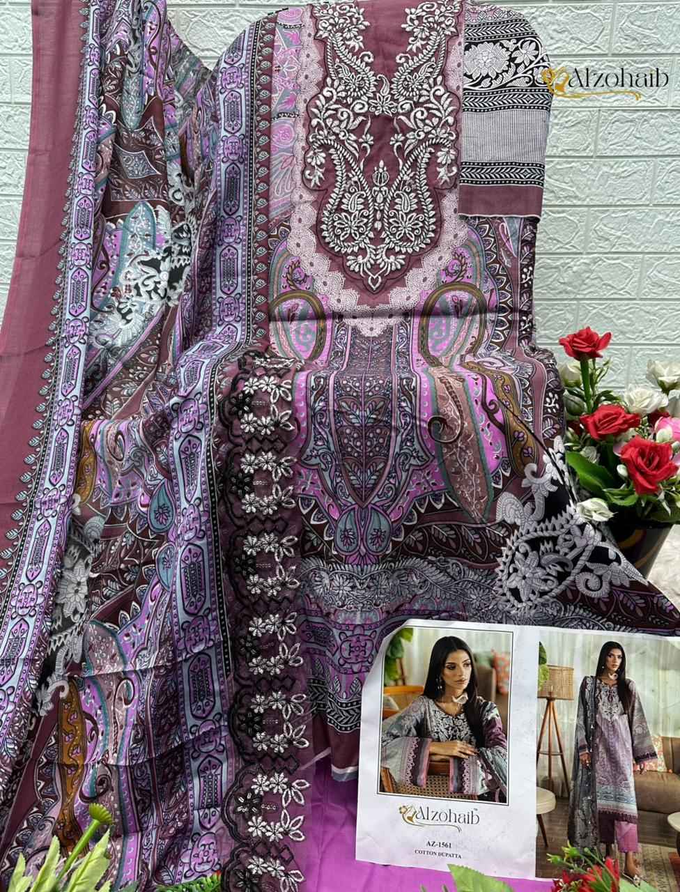 ALZOHAIB RAHMA VOL-1 PURE COTTON PAKISTANI DRESS MATERIAL