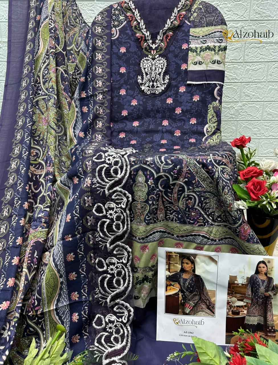 ALZOHAIB RAHMA VOL-1 PURE COTTON PAKISTANI DRESS MATERIAL