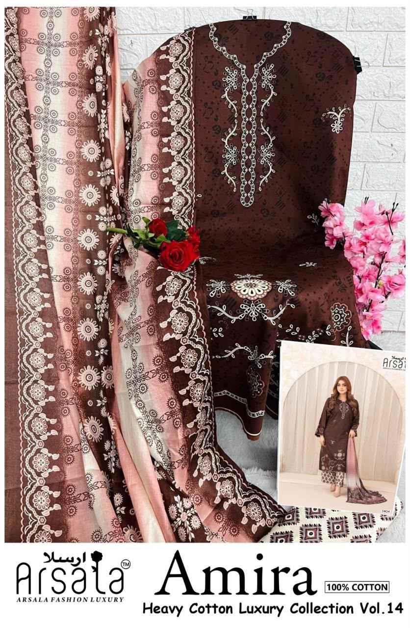 ARSALA AMIRA VOL-14 HEAVY LAWN COTTON PRINTED DRESS MATERIAL