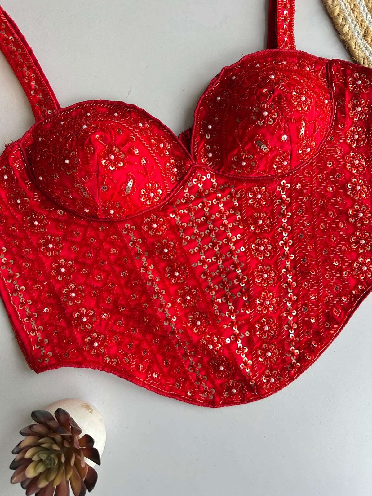 BEEDS SEQUENCE WORK SPAGHATI  HANDCRAFTED BLOUSE 