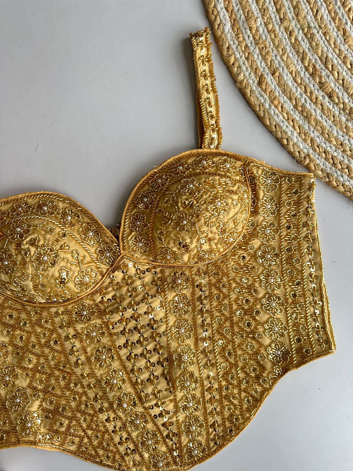 BEEDS SEQUENCE WORK SPAGHATI  HANDCRAFTED BLOUSE 
