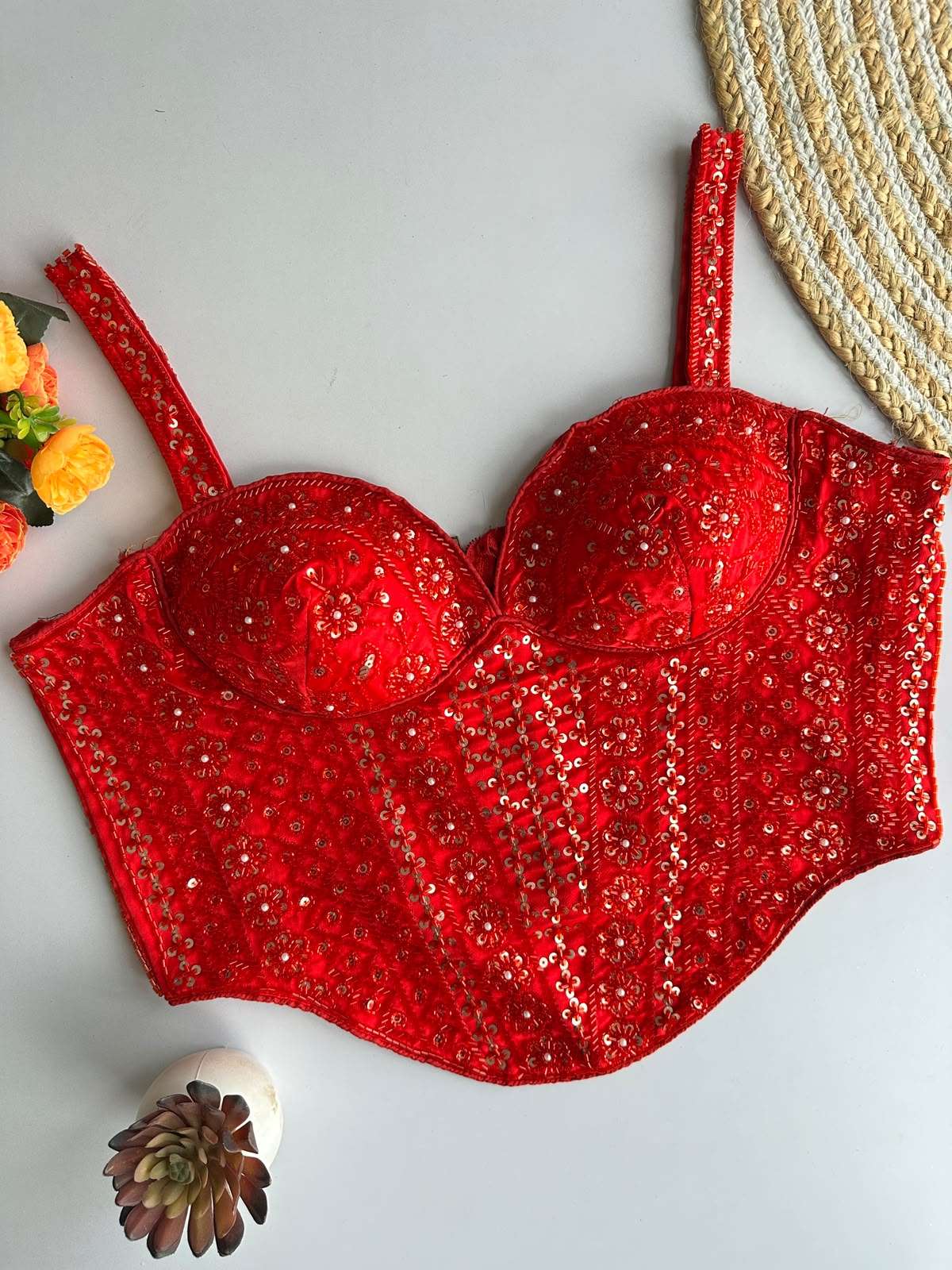BEEDS SEQUENCE WORK SPAGHATI  HANDCRAFTED BLOUSE 