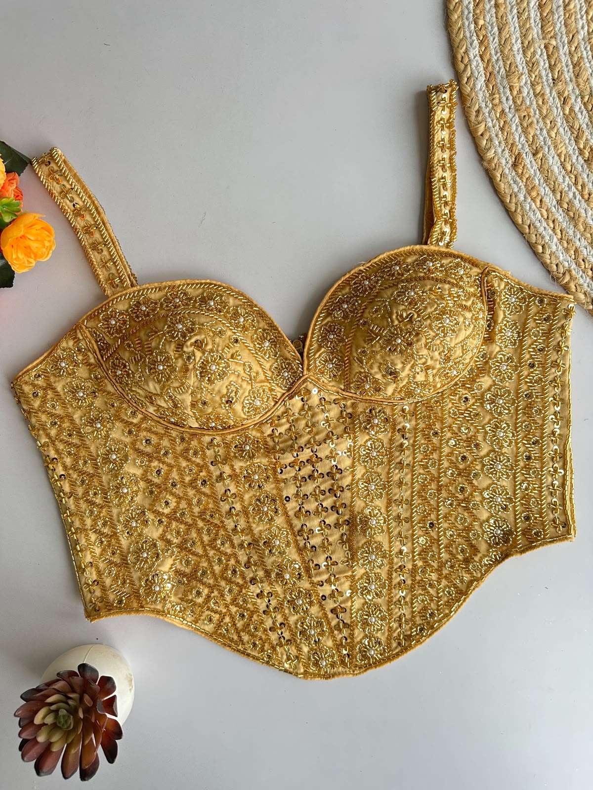 BEEDS SEQUENCE WORK SPAGHATI  HANDCRAFTED BLOUSE 