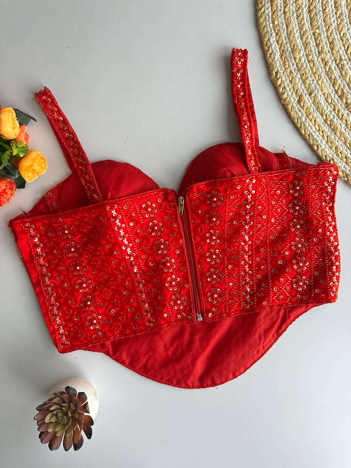 BEEDS SEQUENCE WORK SPAGHATI  HANDCRAFTED BLOUSE 