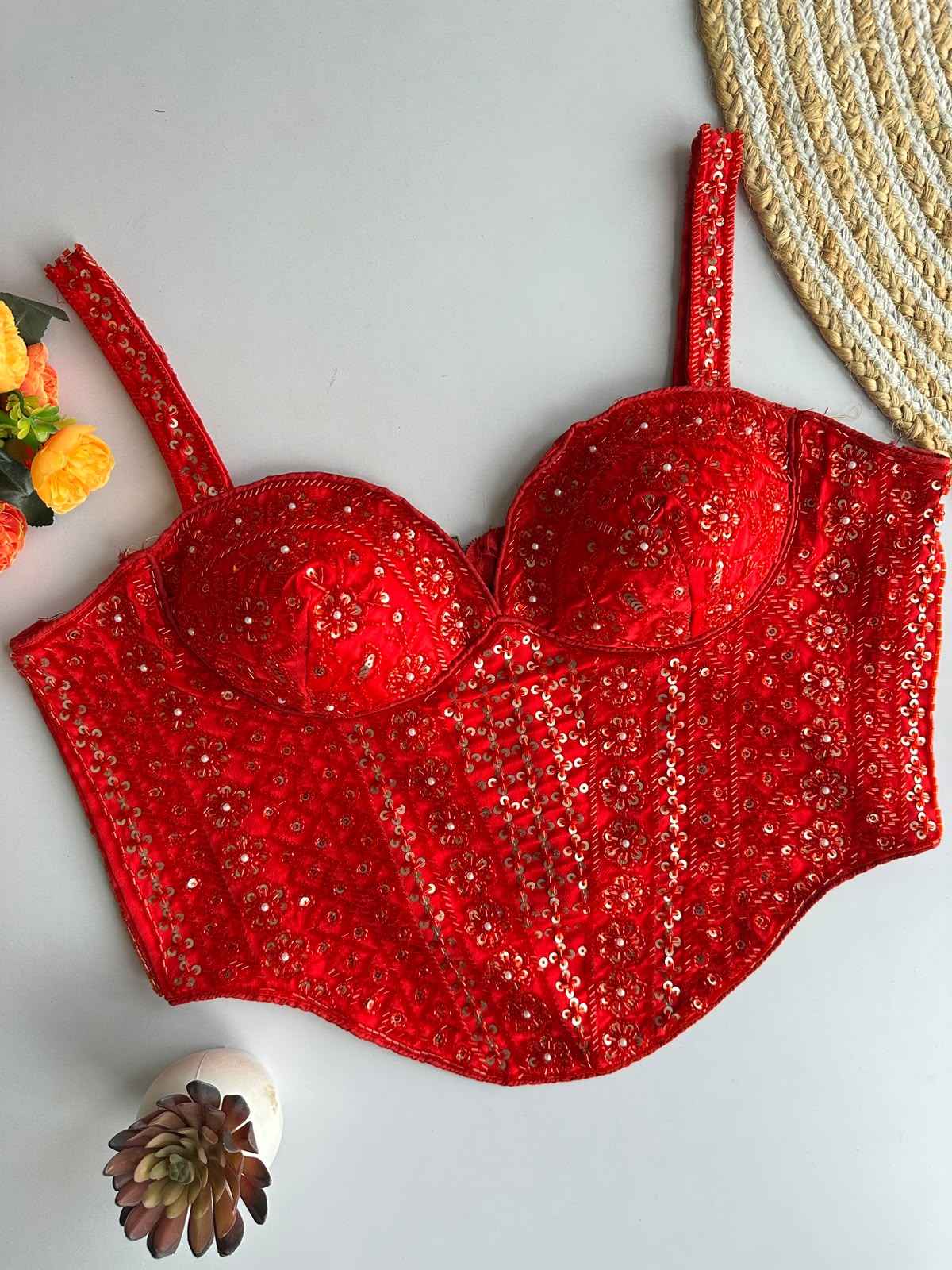 BEEDS SEQUENCE WORK SPAGHATI  HANDCRAFTED BLOUSE 
