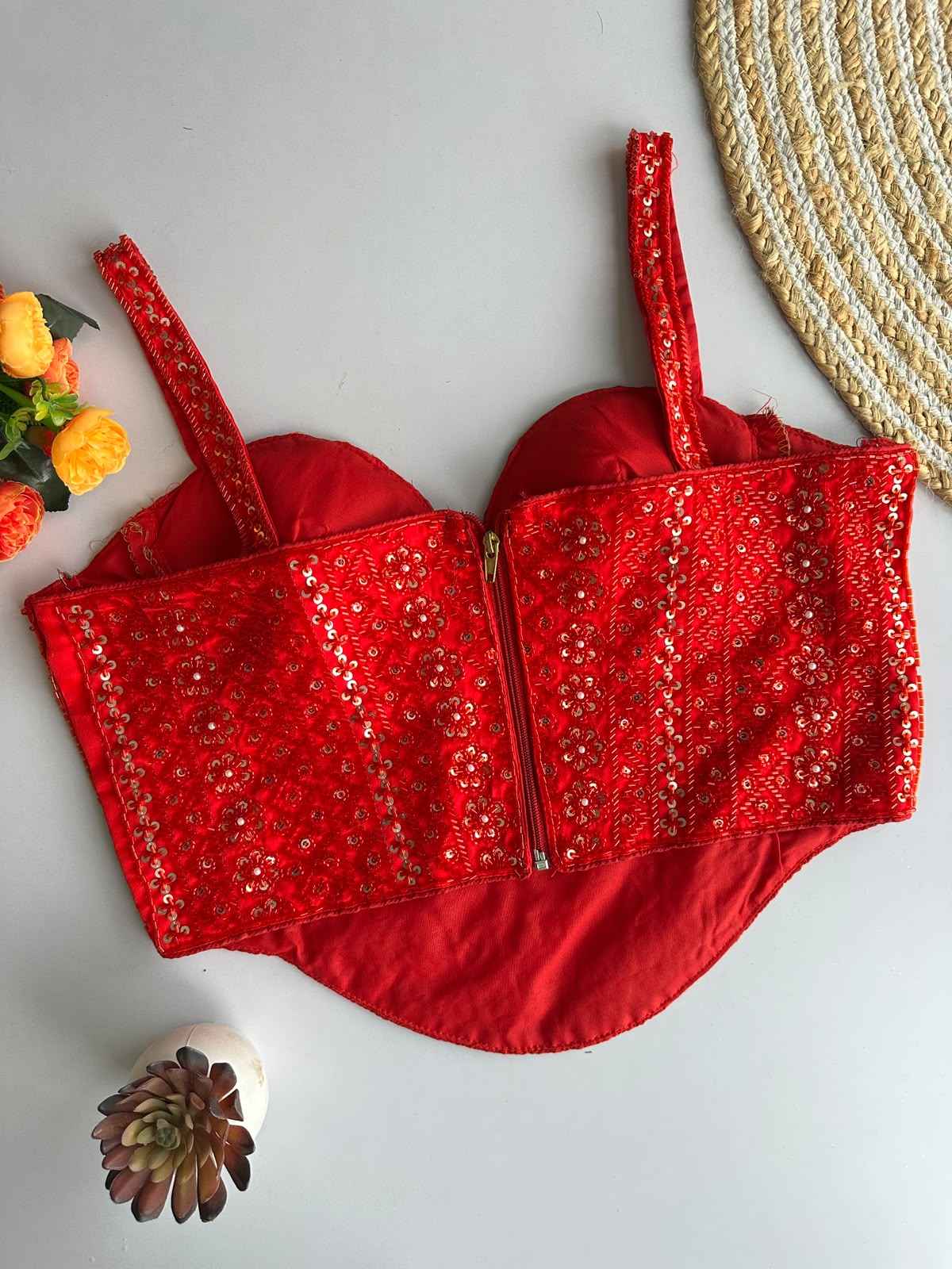 BEEDS SEQUENCE WORK SPAGHATI  HANDCRAFTED BLOUSE 