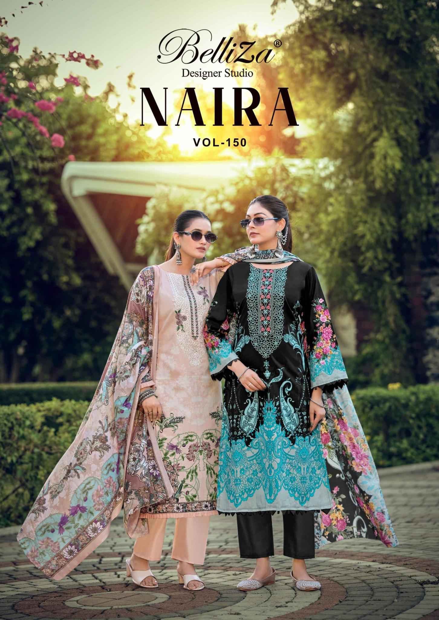 BELLIZA NAIRA VOL-150 PURE COTTON EMBROIDERY DRESS MATERIAL