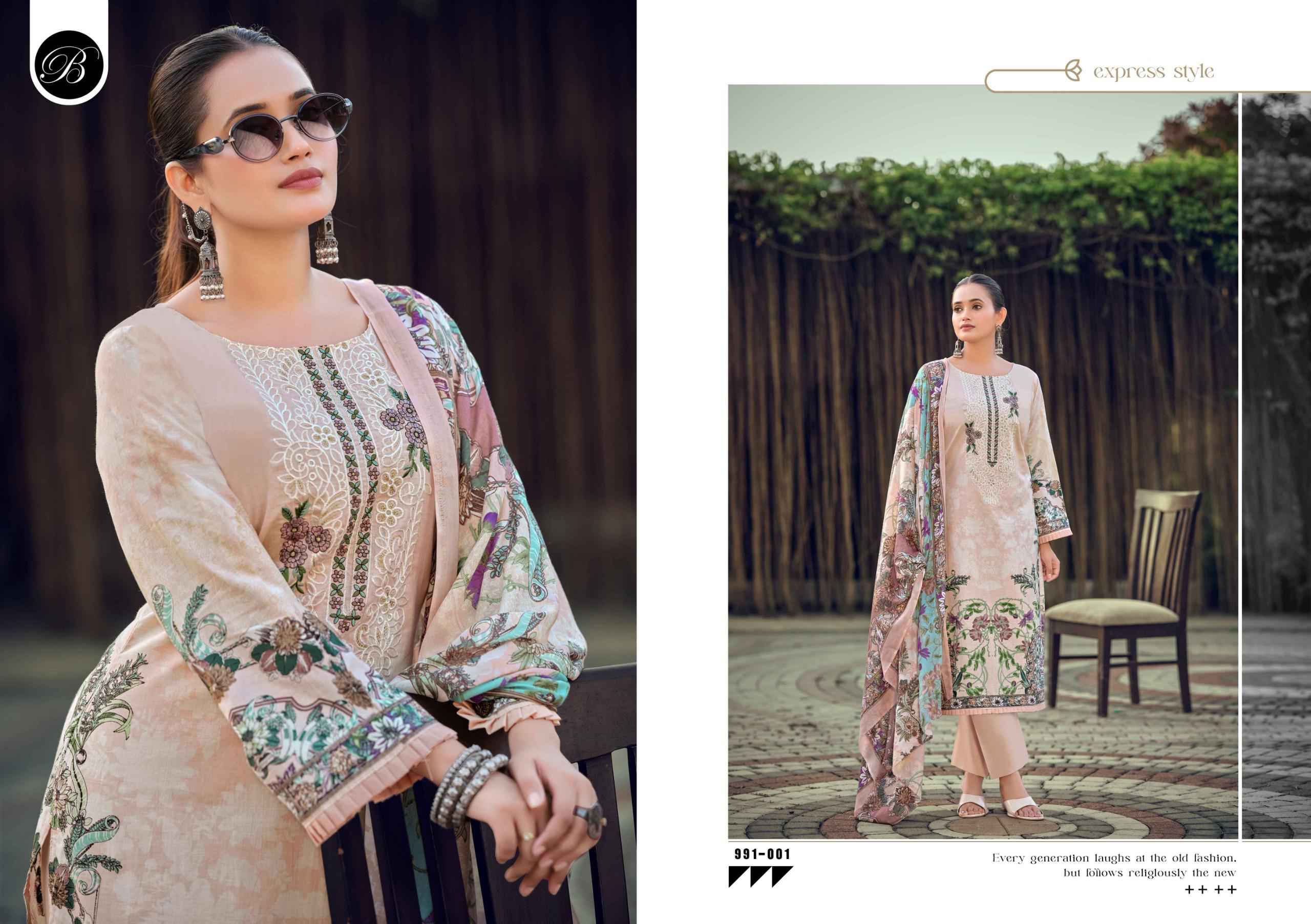 BELLIZA NAIRA VOL-150 PURE COTTON EMBROIDERY DRESS MATERIAL