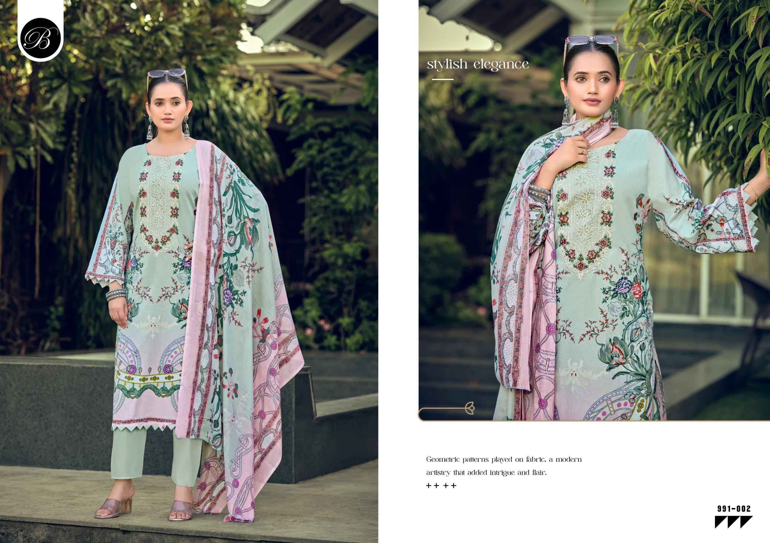 BELLIZA NAIRA VOL-150 PURE COTTON EMBROIDERY DRESS MATERIAL