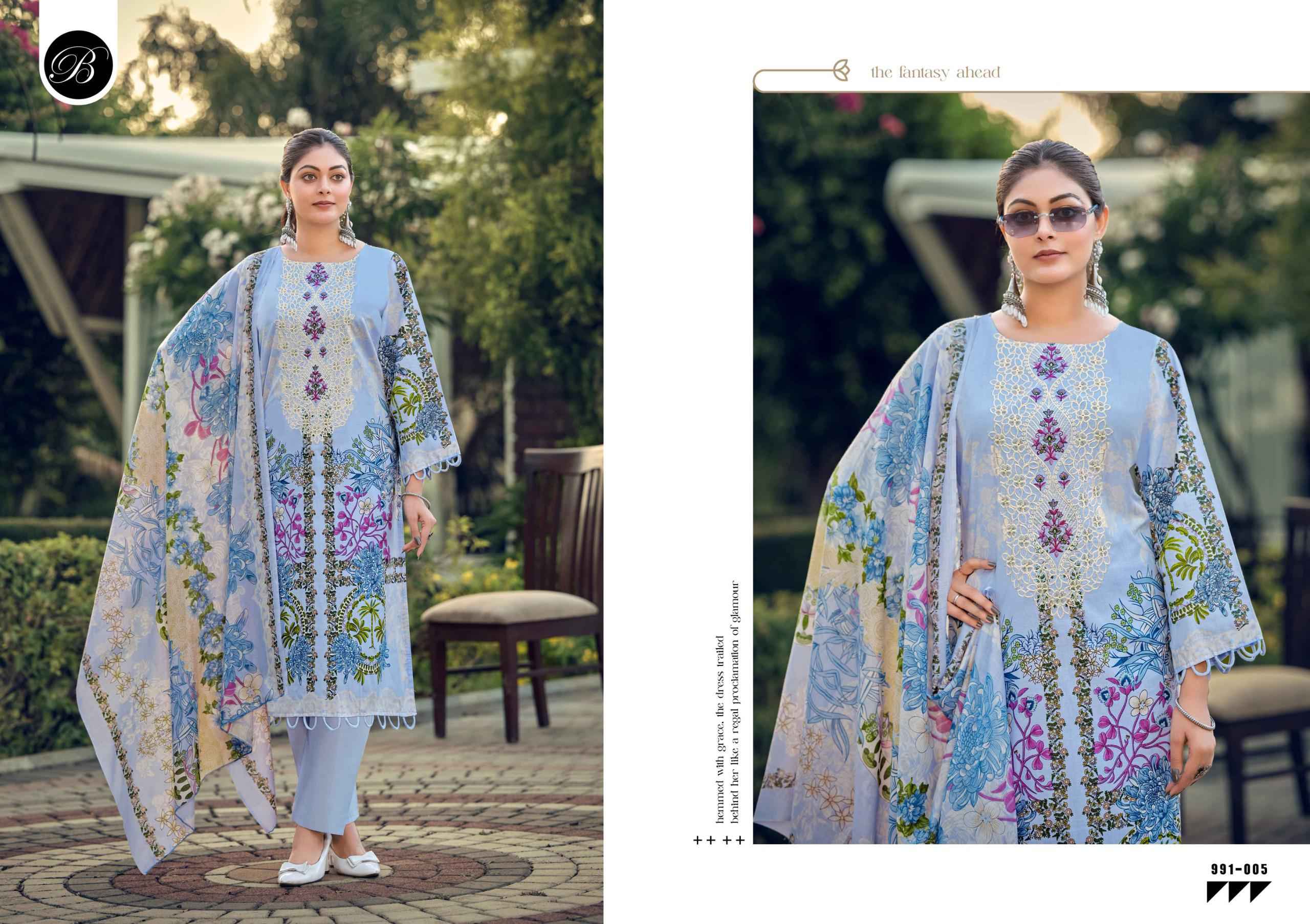 BELLIZA NAIRA VOL-150 PURE COTTON EMBROIDERY DRESS MATERIAL